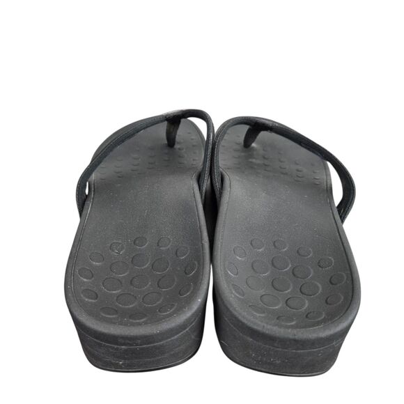 Vionic 380 High Tide Sandals Sz 8 Black Flip Flop Wedge - Picture 10 of 12